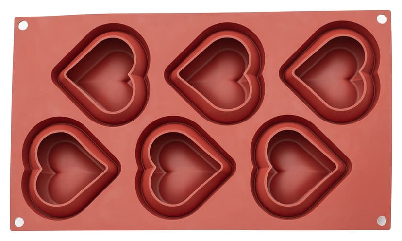 Silikónová forma na pečenie SRDCIA 3D 6 jamiek